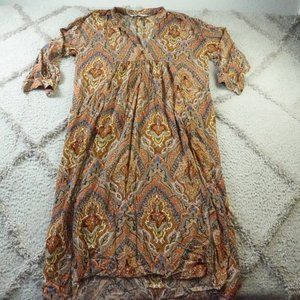 Zara Maxi Dress in Rust, Mustard & Cream Paisley Print